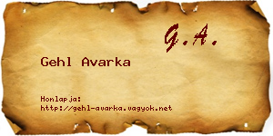 Gehl Avarka névjegykártya